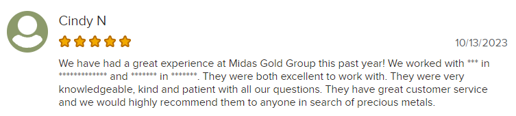 Midas Gold Group reviews on BBB